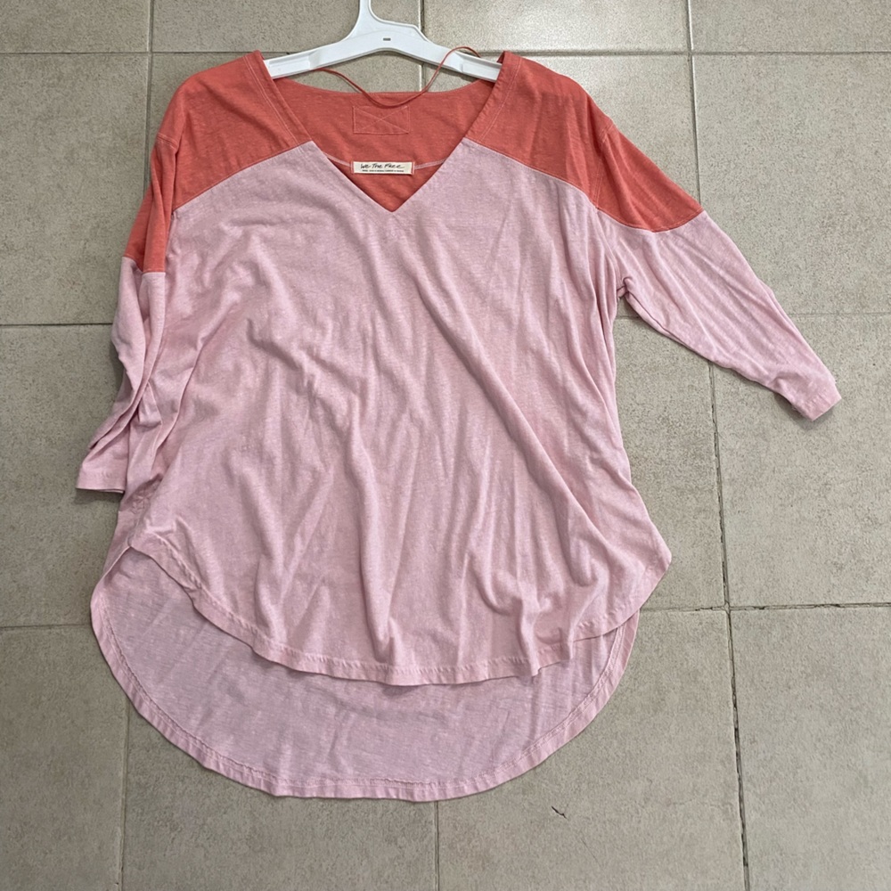 pink free people tee